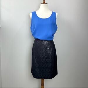 Tory Burch Black Jacquard Metallic Mini Skirt Women’s Size 10